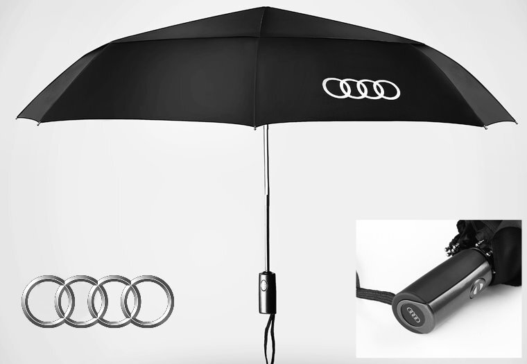 Edler Schwarzer Audi Fan Regenschirm Regen Taschen Schirm